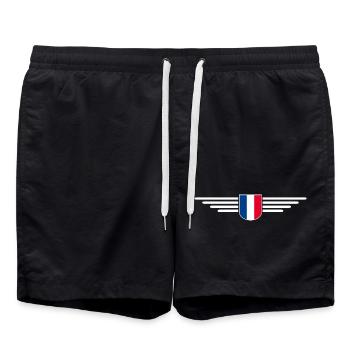 I Love France Elegance Style Design Outfits - Swim Trunks - black - Front - AI Model Male 185 light (185cm)