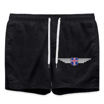 J’aime l’Islande Design T-Shirt Tenue - Short de bain - noir - Devant - AI Model Male 185 light (185cm)