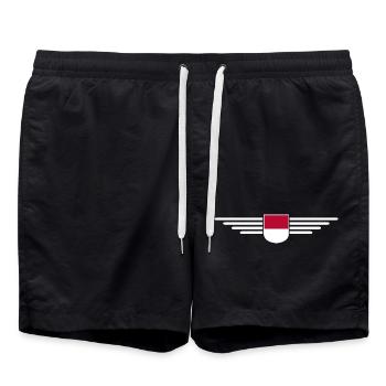 Indonesia Fan Outfit Design T Shirt - Swim Trunks - black - Front - AI Model Male 185 light (185cm)
