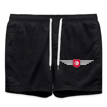 Tunisia Design – For Culture Fans - Swim Trunks - black - Front - AI Model Male 185 light (185cm)
