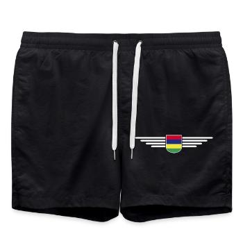 Mauritius T-Shirt – Island Fans & Lovers - Swim Trunks - black - Front - AI Model Male 185 light (185cm)
