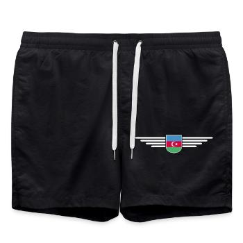 Azerbaijan Design – For Fans & Travelers - Swim Trunks - black - Front - AI Model Male 185 light (185cm)