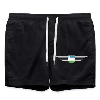 Usbekistan T-Shirt – Stolz und Kultur - Badeshorts - Schwarz - Vorne - AI Model Male 185 light (185cm)