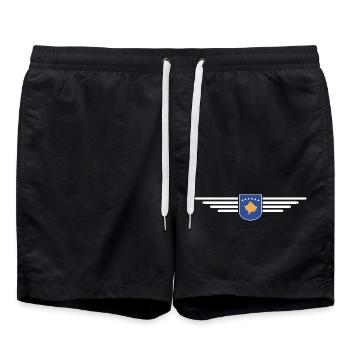 Kosovo Fan T-Shirt Design - Swim Trunks - black - Front - AI Model Male 185 light (185cm)