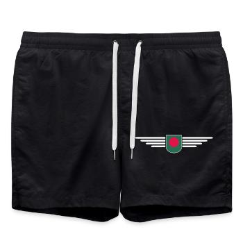 Bangladesh Design – Pride & Culture - Swim Trunks - black - Front - AI Model Male 185 light (185cm)