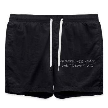 Ich sag wie´s kommt - Badeshorts - Schwarz - Vorne - AI Model Male 185 light (185cm)