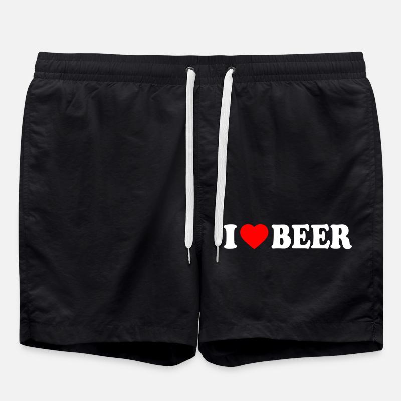 I love beer - Swim Trunks - black