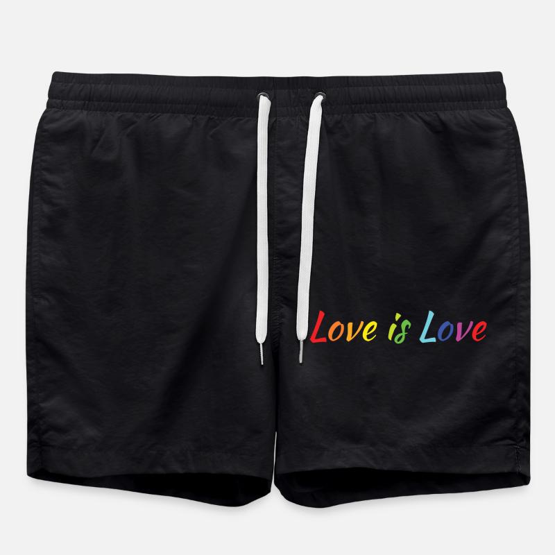 Love is love - Swim Trunks - black