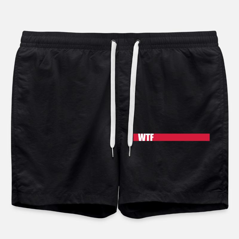 WTF Balken Design - Badeshorts - Schwarz