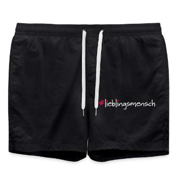 #lieblingsmensch - Badeshorts - Schwarz - Vorne - AI Model Male 185 light (185cm)