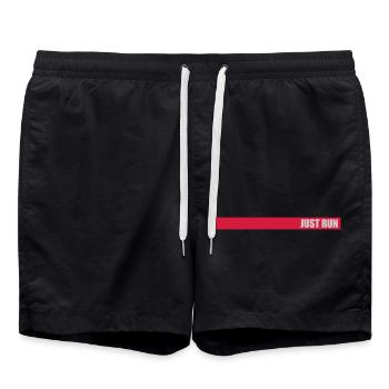 Design Just Run Stripes - Swim Trunks - black - Front - AI Model Male 185 light (185cm)