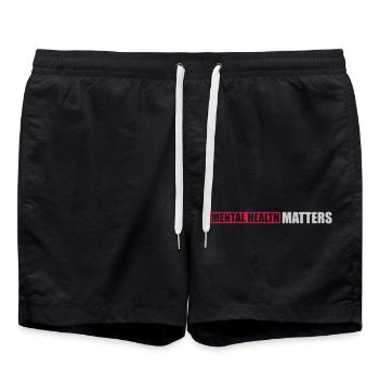 la santé mentale compte citation - Short de bain - noir - Devant - AI Model Male 185 light (185cm)