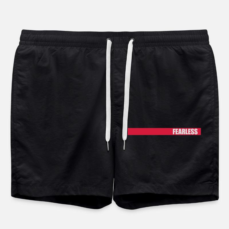 fearless Text Zitat Design - Badeshorts - Schwarz
