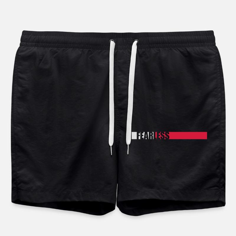 fearless Text Quote Design - Swim Trunks - black