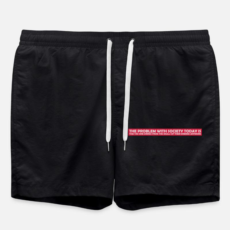 drinks from enemies skulls - Swim Trunks - black