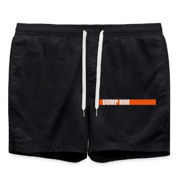 dump him quote logo - Swim Trunks - black - Front - AI Model Male 185 light (185cm)