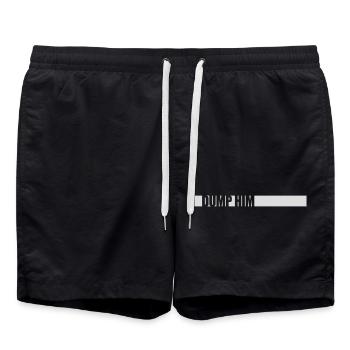 dump him quote logo - Swim Trunks - black - Front - AI Model Male 185 light (185cm)