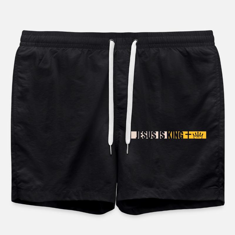 jesus is king quote - Swim Trunks - black