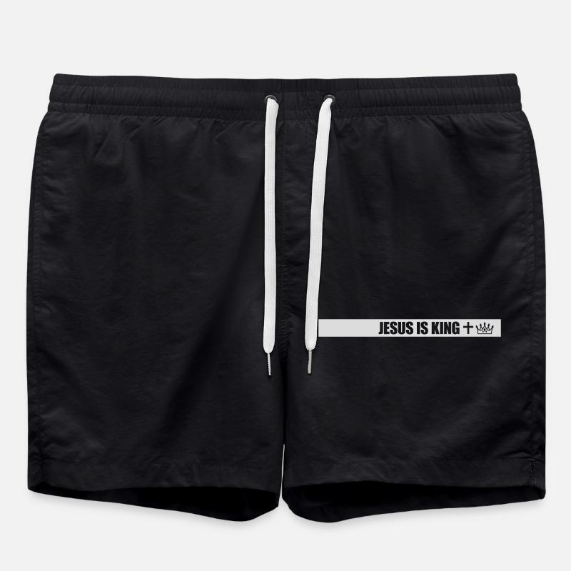jesus is king Zitat - Badeshorts - Schwarz