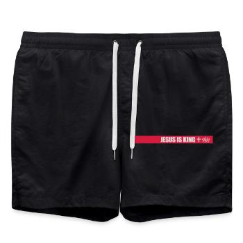 jesus is king Zitat - Badeshorts - Schwarz - Vorne - AI Model Male 185 light (185cm)