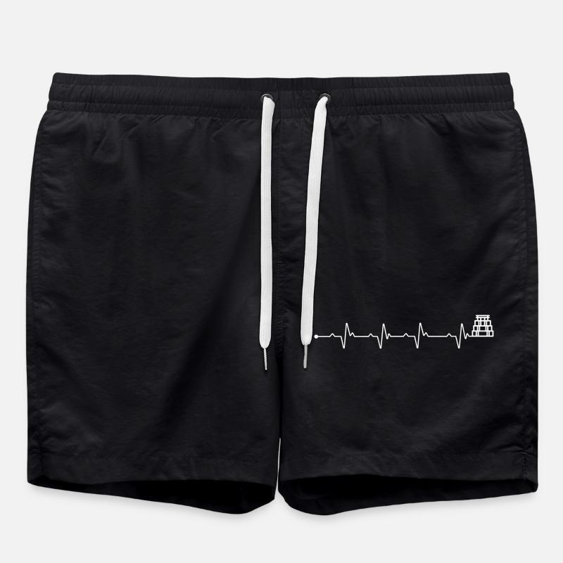 Herzschlag Mesoamerikanische Pyramiden - Badeshorts - Schwarz