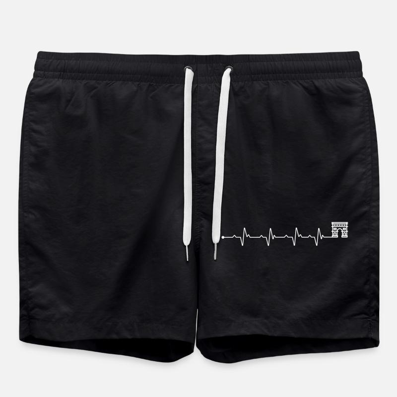 Heartbeat arc de triomphe - Swim Trunks - black