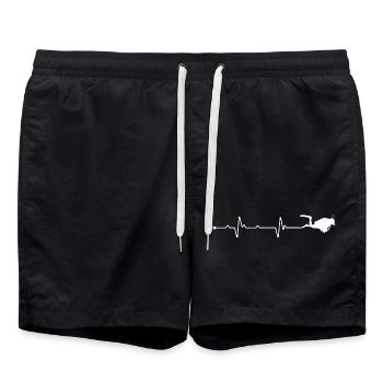 Poignée de main battement de cœur - Short de bain - noir - Devant - AI Model Male 185 light (185cm)
