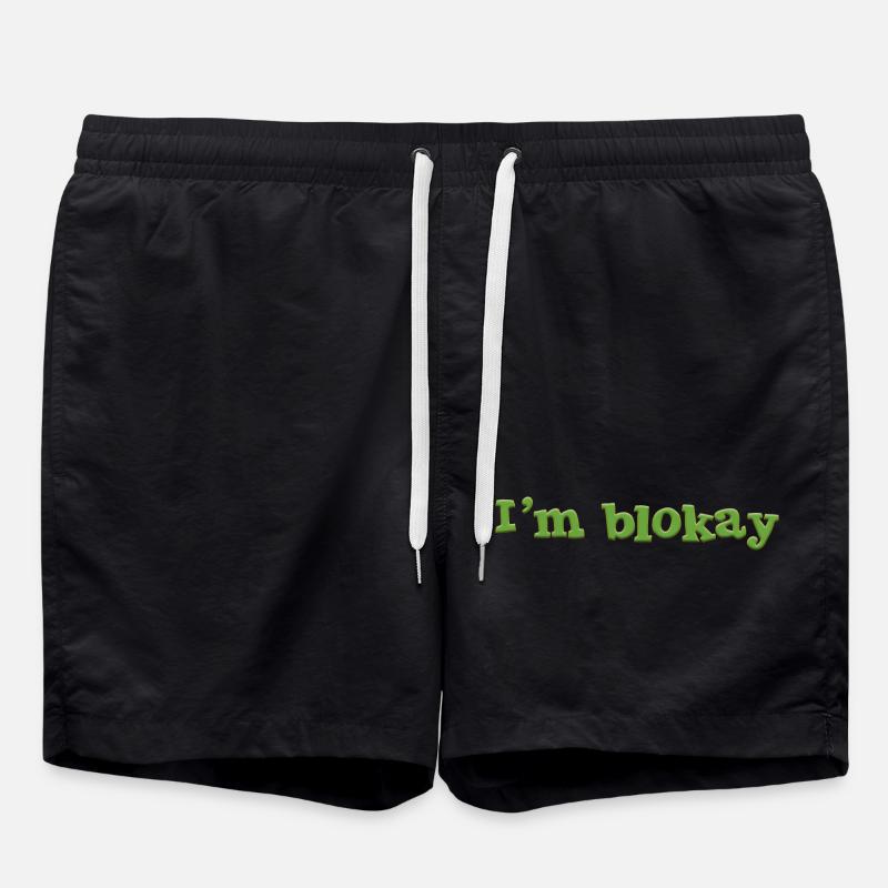 I'm blokay - Swim Trunks - black