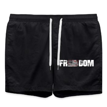 Patriotic USA Home Map Grunge Tee - Swim Trunks - black - Front - AI Model Male 185 light (185cm)