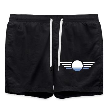 Ich liebe Altai Republik, Eleganz Stil Design T-Sh - Badeshorts - Schwarz - Vorne - AI Model Male 185 light (185cm)