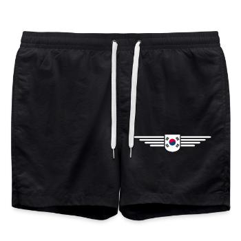J’aime la Corée du Sud Design T-shirt Outfit - Short de bain - noir - Devant - AI Model Male 185 light (185cm)