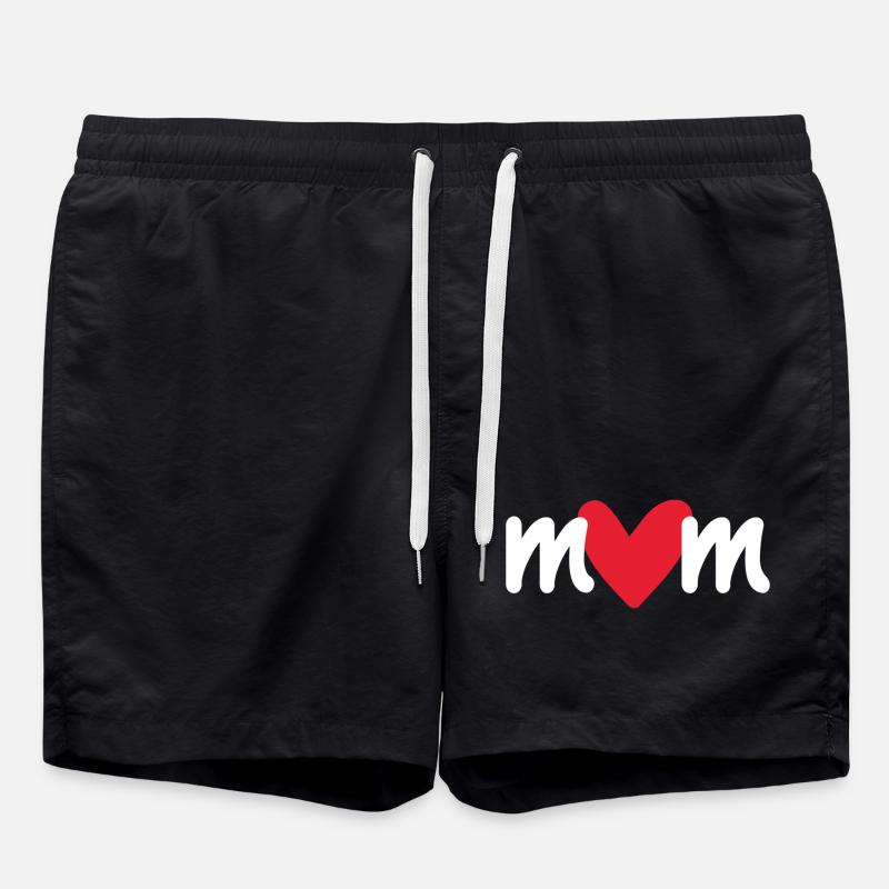 Mum heart - Swim Trunks - black