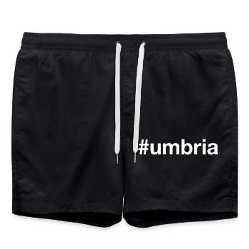 UMBRIA Hashtag Umbrien - Short de bain - noir - Devant - AI Model Male 185 light (185cm)