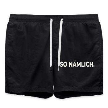 THAT'S HOW IT IS. – Statement Design - Swim Trunks - black - Front - AI Model Male 185 light (185cm)