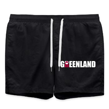 Groenland - Danemark - Danemark - Dänemark - Short de bain - noir - Devant - AI Model Male 185 light (185cm)
