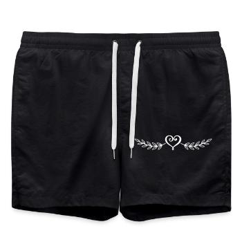 Heart icon - Swim Trunks - black - Front - AI Model Male 185 light (185cm)