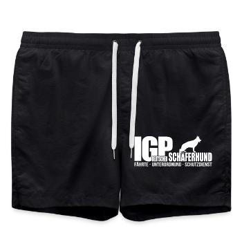 IGP DEUTSCHER SCHÄFERHUND Wilsigns Hundesport Hund - Badeshorts - Schwarz - Vorne - AI Model Male 185 light (185cm)