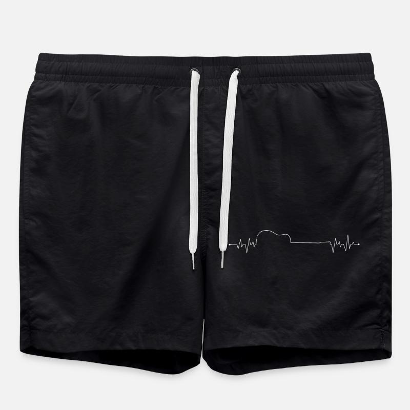 Herzschlag-Gitarre - Badeshorts - Schwarz