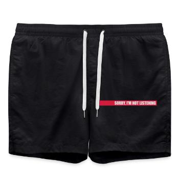 sorry in not listening - Swim Trunks - black - Front - AI Model Male 185 light (185cm)