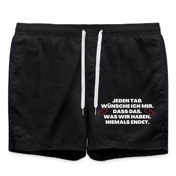 Ich liebe dich Lieblingsmensch - Badeshorts - Schwarz - Vorne - AI Model Male 185 light (185cm)