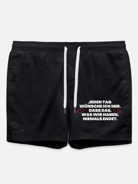 Ich liebe dich Lieblingsmensch - Badeshorts - Schwarz