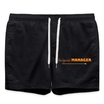 Design Feelgood Manager orange arrow - Badeshorts - Schwarz - Vorne - AI Model Male 185 light (185cm)