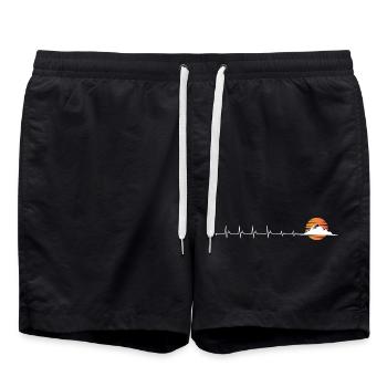 Heartbeat mountains sunset - Swim Trunks - black - Front - AI Model Male 185 light (185cm)
