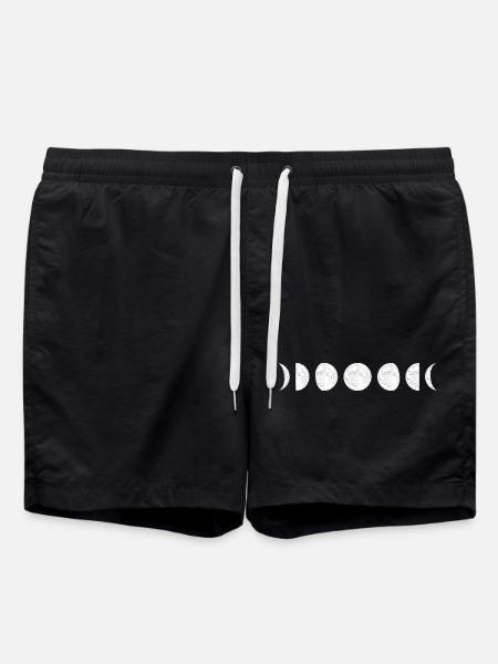 Moon Phase Circle Sequence - Swim Trunks - black