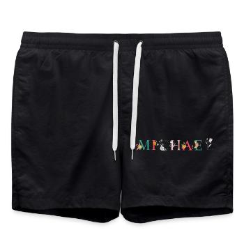 ART DU NOM MICHAEL AVEC FLEURS BRODÉES - Short de bain - noir - Devant - AI Model Male 185 light (185cm)