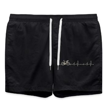 Bike Pulse Heartbeat Graphic - Swim Trunks - black - Front - AI Model Male 185 light (185cm)