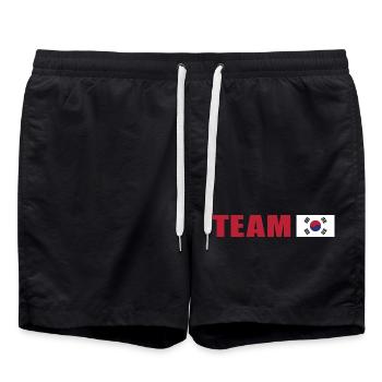Conception d’inspiration du drapeau sud-coréen - Short de bain - noir - Devant - AI Model Male 185 light (185cm)