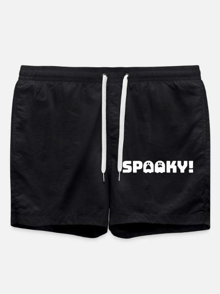 Spooky2_White - Swim Trunks - black