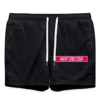 Je n’ai pas pleuré aujourd’hui en disant une ironie émotionnelle drôle - Short de bain - noir - Devant - AI Model Male 185 light (185cm)
