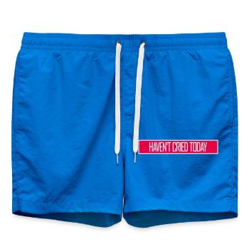 Haven't Cried Today Saying Funny Emotional Irony - Swim Trunks - cobalt blue - Front